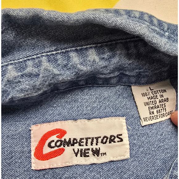 Vintage Competitors View NASCAR Jeff Gordon Denim Button Up Shirt- Size Large - Picture 3 of 3